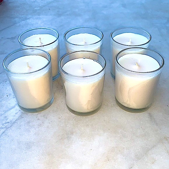HAVEN STREET CANDLE HARVEST KISS SET OF 6 GLASS VOTIVES RICHLY SCENTED NEW - Picture 5 of 7